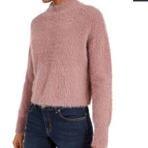 Sun + Moon mauve cropped mock neck fuzzy sweater, Sz. XL